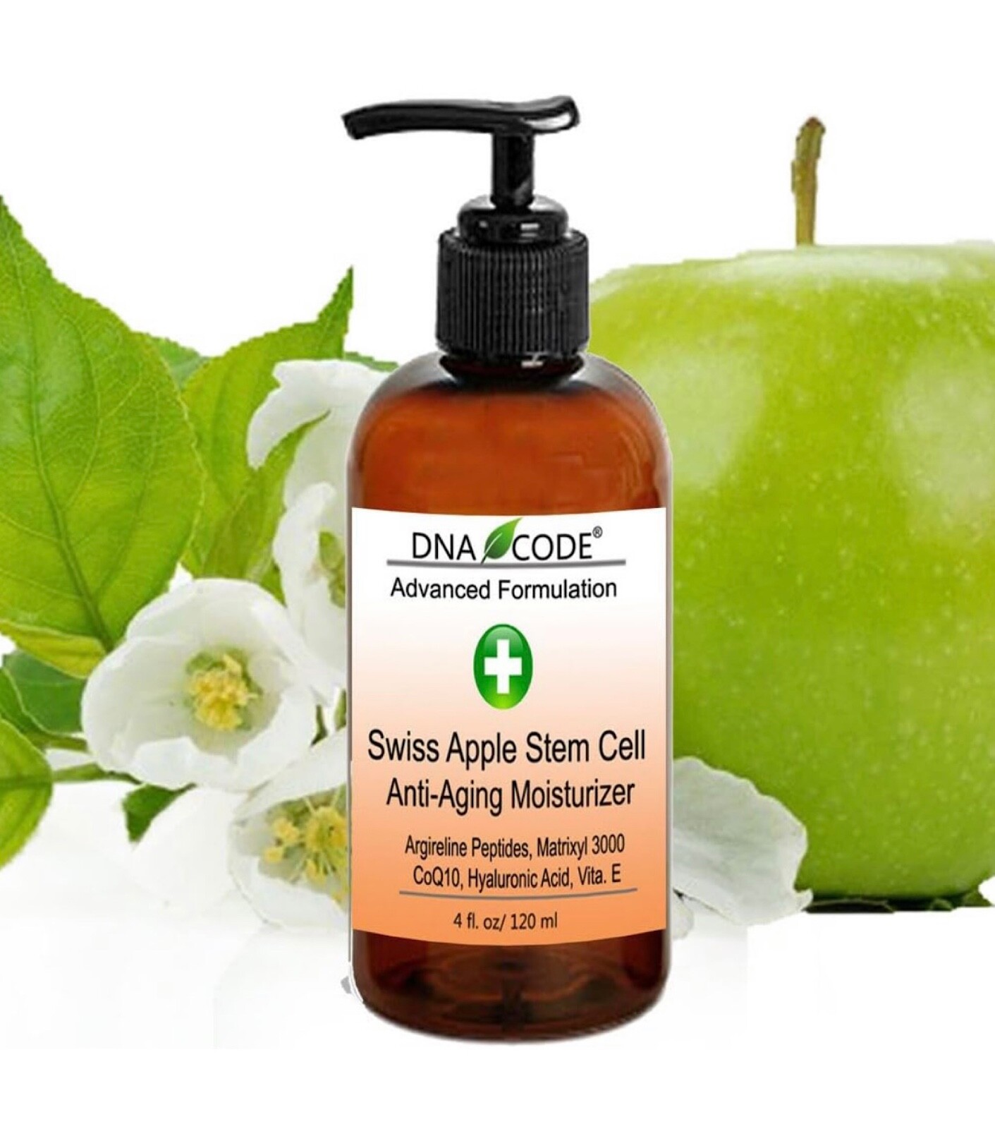 Swiss Apple Stem Cell moisturizer w/Argireline, Matrixyl 3000, Hyaluronic Acid.