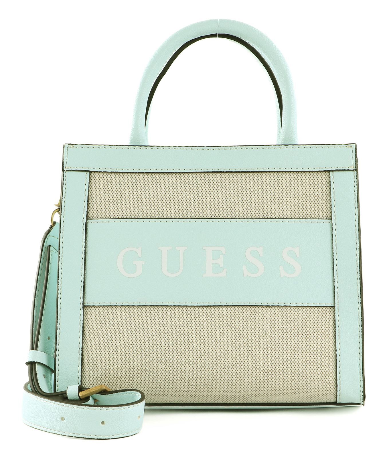 GUESS bolso Salford Mini Silvana Tote Natural / Aloe Palm