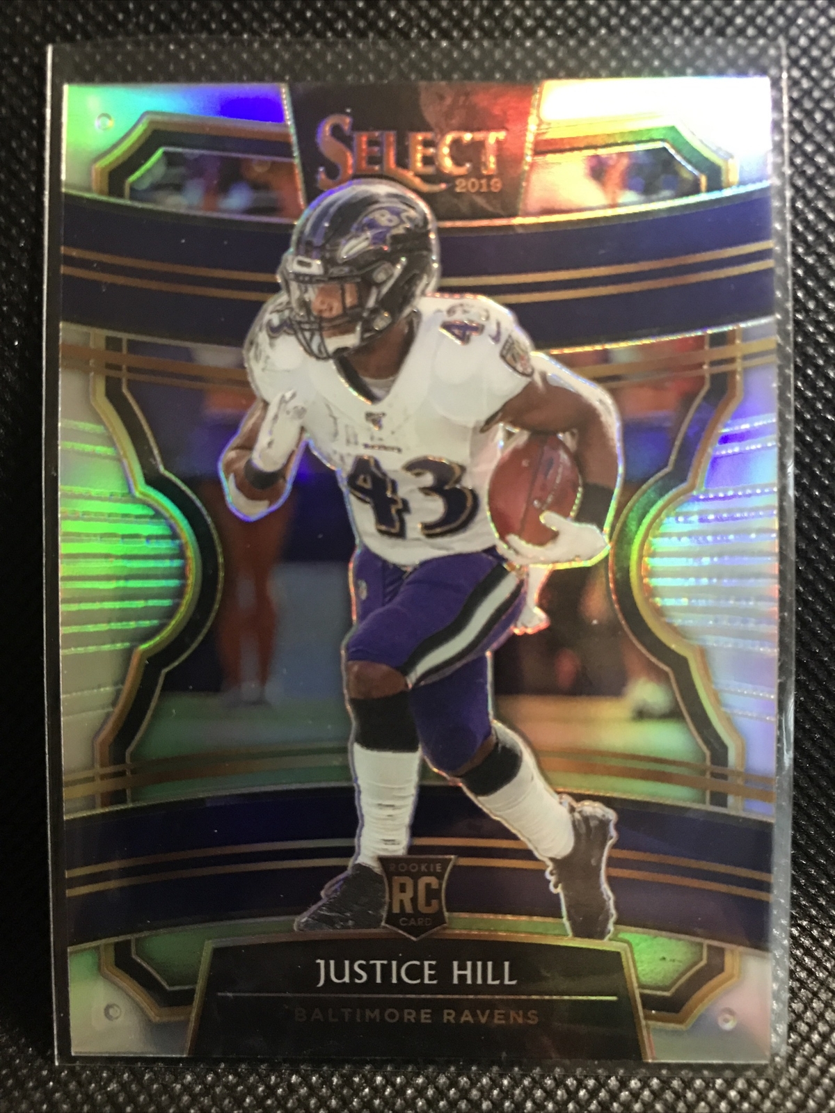 2019 Panini Select Concourse Silver Prizm Justice Hill #28 Rookie RC