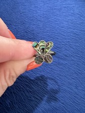 Vintage Mexico Taxco Sterling Silver Abalone Shell Adjustable Ring