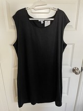 Nine West Black Knee Length Cap Sleeve Scoop Neck Dress Sz XXL