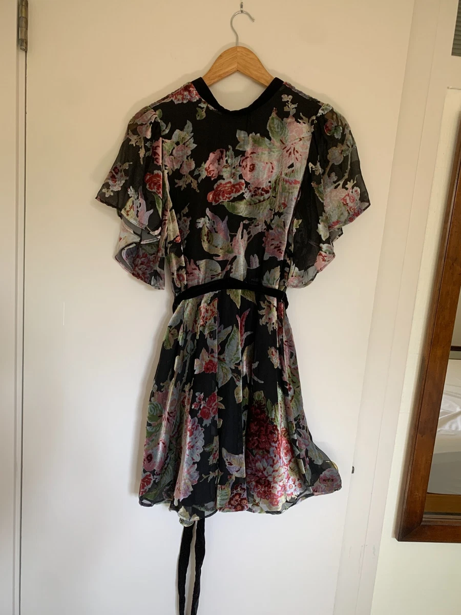 Zara velvet top floral dress