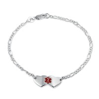 Bling Jewelry Red Enamel Hearts Cross Medical Alert Id Bracelet 925 Silver Bling Jewelry Red Enamel Hearts Cross Medical Alert Id Bracelet 925 Silver