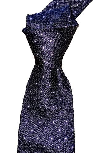 $280 NWT TOM FORD Purple w/ Lilac spots men's 3.6” Jacuard silk neck Tie ITALY