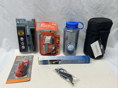 SOL Scout, Lighter, Mini Maglite Outdoor Research Nalgene Filter Survival Kit