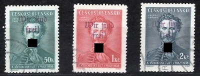 Sudetenland 1938 Reichenberg Mi. Nr 134-136 mit falscher Entwertung und Befund - Bild 1 von 2