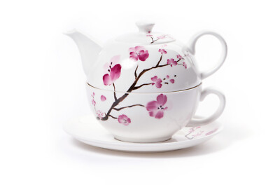 Shamila Tea for One Set ''Cherry Blossom'' Teekanne, Sieb und Tasse