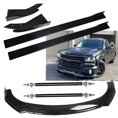 Front Bumper Spoiler Diffuser Splitter Rear For Chevy Silverado 1500 ...