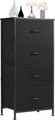 4 Fabric Drawers Dresser for Bedroom Chest of Drawers with Wooden Top for Closet
