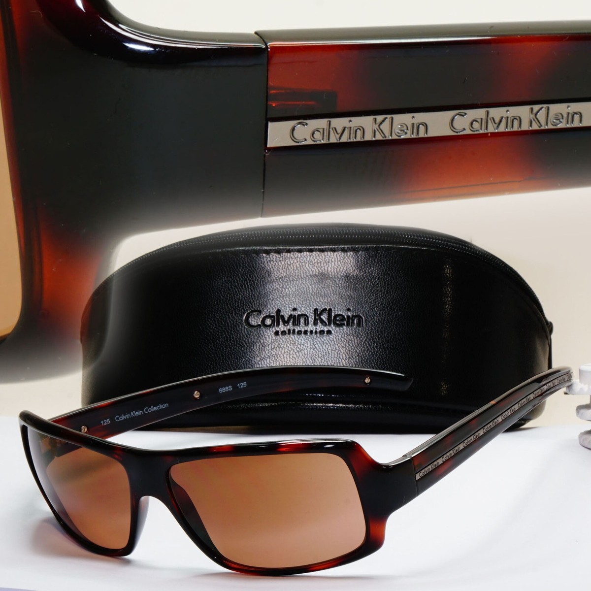 Calvin Klein Sunglasses 2005 Vintage Brown Tortoise 
