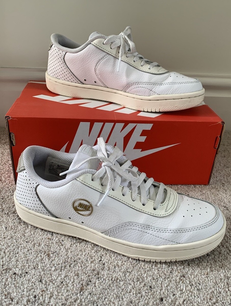 nike court vintage trainers in off white
