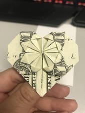 Money Origami - made from a Dollar Bill LOVELY GIFT for your LOVERS