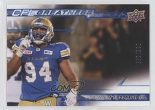 2023 Upper Deck CFL CFL Greatness Blue 36/299 Jackson Jeffcoat #CG-JJ 0b3