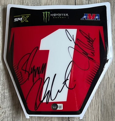 #ad #ad Jeremy McGrath Brian Deegan Ricky Carmichael Autographed signed MOTOCROSS BAS $750.00