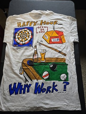 90s Vintage Men's Graphic Shirt Street Buzz Why Work Size L