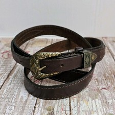 Leather Belt Women's 32"-35" x 1" Small to Medium Inch Brown Full Grain