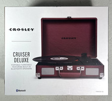 Crosley Turntable CR8005D-BU Cruiser Deluxe 3-Speed Bluetooth Suitcase Vinyl