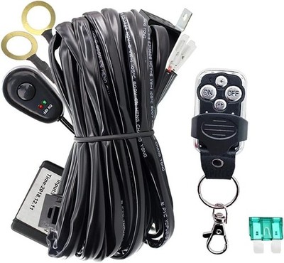 LED Work Lights Bar Remote Wiring Harness Kit 1Lead 1 Leads with Remote Control