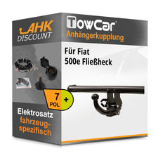 Für Fiat 500e Fließheck 10.20- TOWCAR Anhängerkupplung abnehmbar + 7polig E-Satz