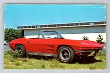 1963 Corvette Convertible, Cars, Transportation, Antique Vintage Postcard