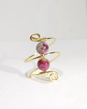Wire Wrapped Crystal Ring - Handmade Adjustable Jewelry - Gemstone Options