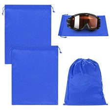 2-Pack Ski Goggle Bag, 11.8" x 9.1" Microfiber Bag for Snow Goggles Blue 