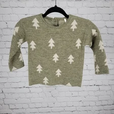 Rylee + Cru Green Wool Mohair Blend Pine Tree Pullover Sweater Size 4-5Y