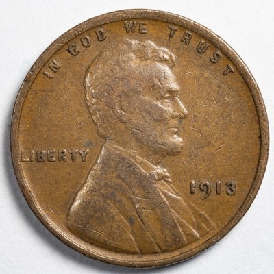1913-P Lincoln Wheat Cent Penny Extremely Fine (XF)