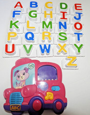 Leap Frog Fridge Phonics Magnetic Pink School Bus Alphabet Set Complete Works