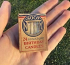Vintage 1930's Socony Miniature Birthday Candles Gas and Oil Advertising Sign