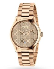 Gucci Men's G-Timeless Rose Gold Stainless Steel Watch - YA126482 New In Box