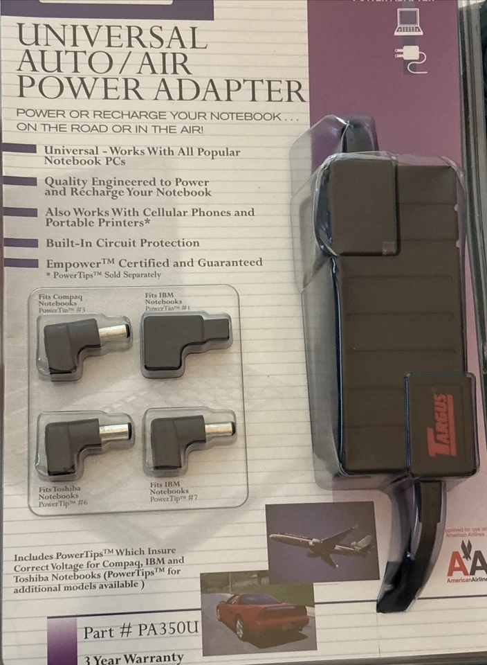 Adaptador de corriente universal para portátil Targus PA350U Air sellado nuevo Foto 2 de 2