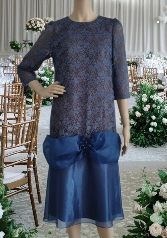 Navy Blue Mother of the Bride/Groom Gown Dress Size 16