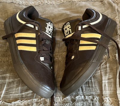 #ad ADIDAS Top Ten 2010 Brown Patent Shoes Sneakers Men#x27;s Size 11.5 Free Shipping $34.39