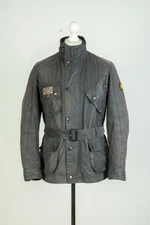 Barbour International Jack Emblem Biker Belted Waxed Suit Men's Jacket Size S