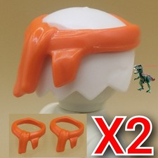 Playmobil X2 nastro arancione testa-fiocco capelli-villaggio-fabbro medievale...