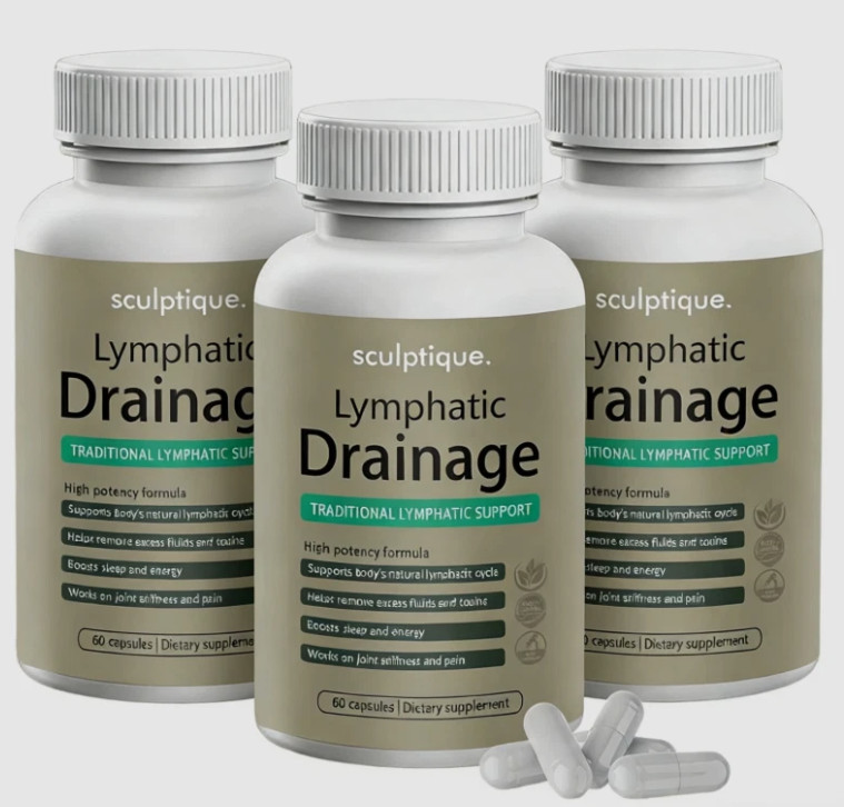 3 Packs Sculptique Lymphatic Drainage Capsules, Lymphatic Drainage, 60 Capsules