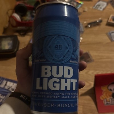 Bud Light Glass Beer Bottle Speaker & Blue Label Breweriana Collectible 2 items