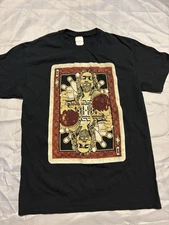 Big Lebowski Shirt Mens Medium Black The Dude Abides Movie Tee Playing Card ￼
