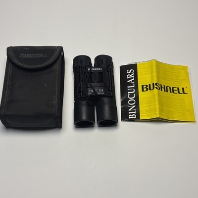BUSHNELL Compact 10x25 Binoculars + Case + Original Documents EUC