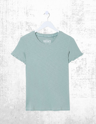 Ex Fat Face Damen Kurzarm Felicity Felicity Pyjama Oberteil in Green Haze