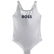 BOSS Girls Swimsuit Size 8 One Piece Silver Metallic