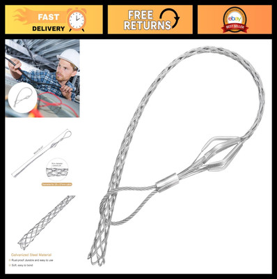 Cable Pulling Grip 25-37mm, 90cm Wire Mesh Sock, Galvanized Steel, Smooth Finish