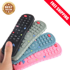 Baby Silicone TV Remote Control Teether Sensory Chew Toy BPA Free Soft Teething