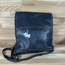 Radley Black Leather Crossbody Saddle Satchel Shoulder Bag Messenger Handbag
