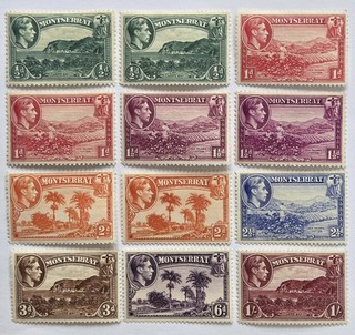MONTSERRAT CLASSICS x12 Very Fine Mounted Mint Including Perf Varieties. €65.