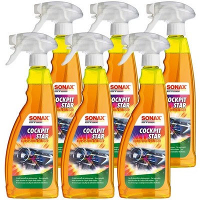 Sonax Kunststoffreiniger Cockpitreiniger CockpitStar 6x 750ml Cockpitpflege 
