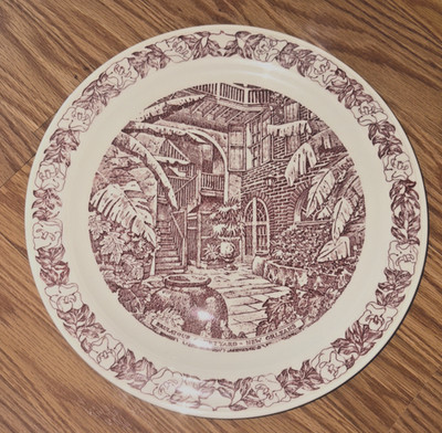 Vernon Kilns USA Aunt Sally s Plate Brulatour Courtyard New Orleans LA Creole