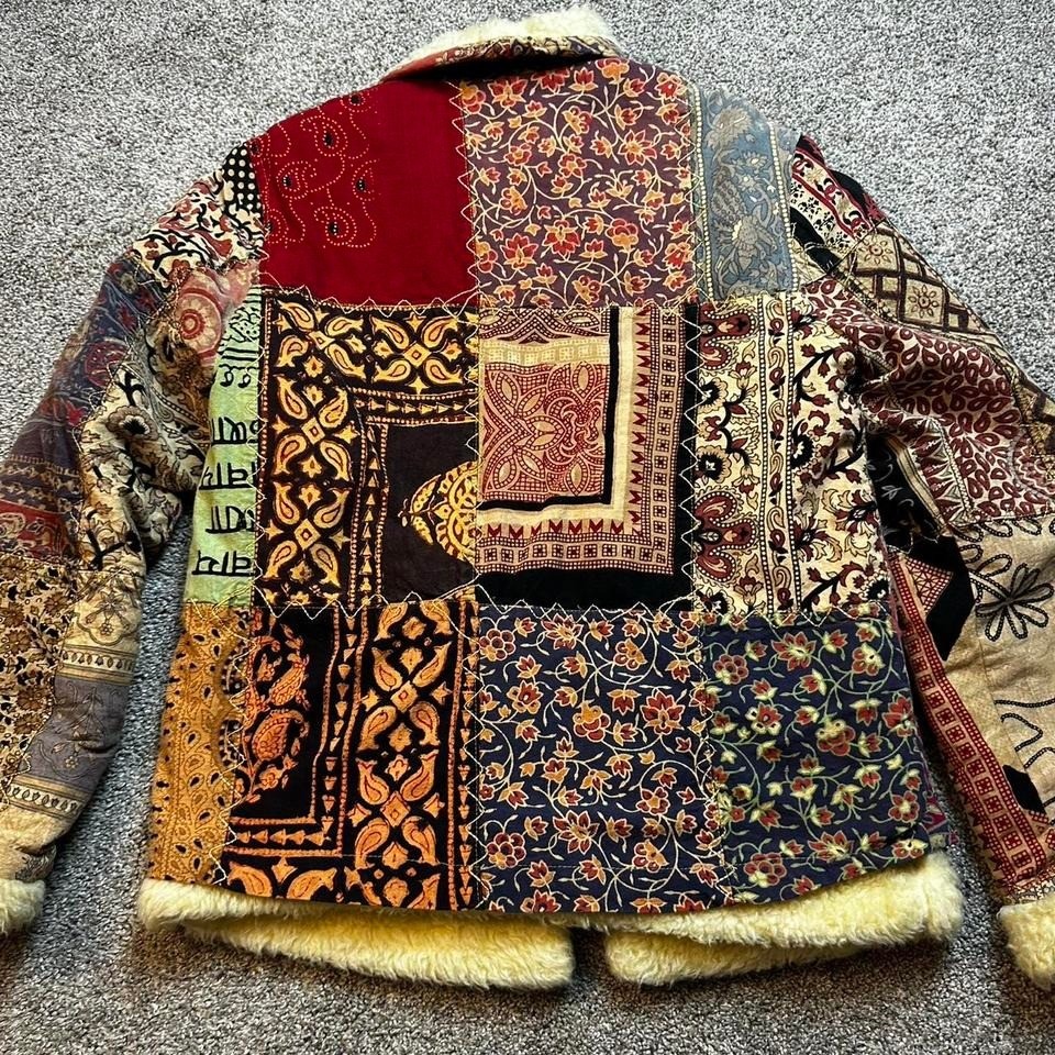 Sacred Threads multicoloured patchwork jacket fau… - image 3