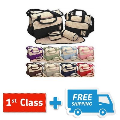 Baby Wickeltasche Set 5-teilig brandneu süße Wickeltaschen UK Verkäufer